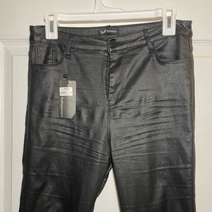 Black Leather Skinny Jeans